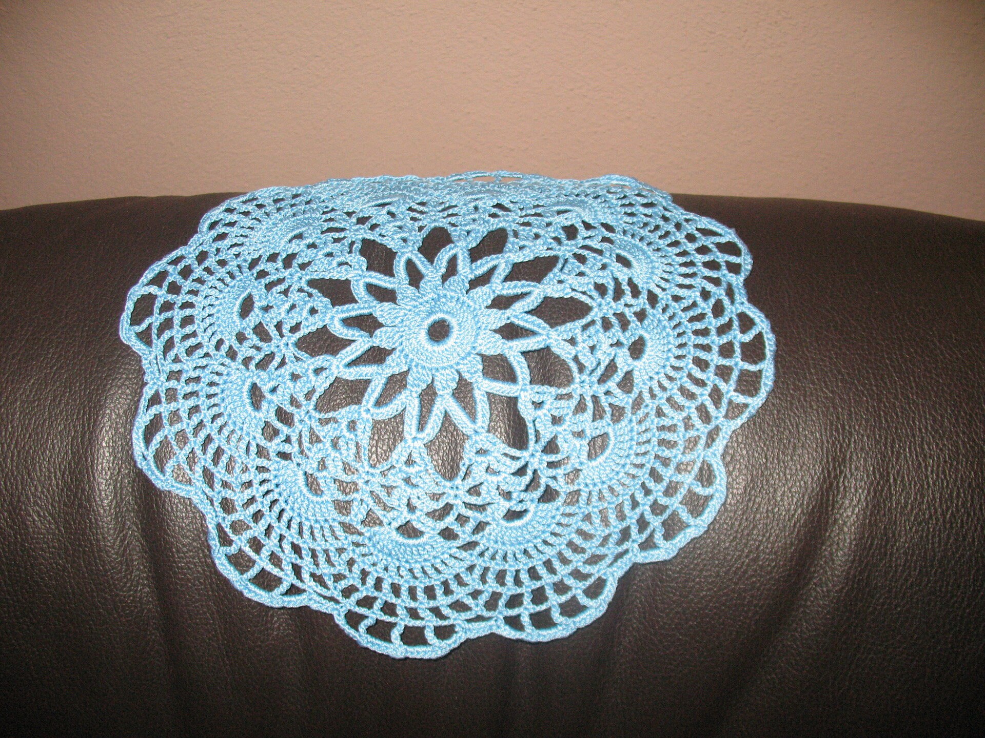 Petit Napperon Bleu Rond 22 cm de Diamètre