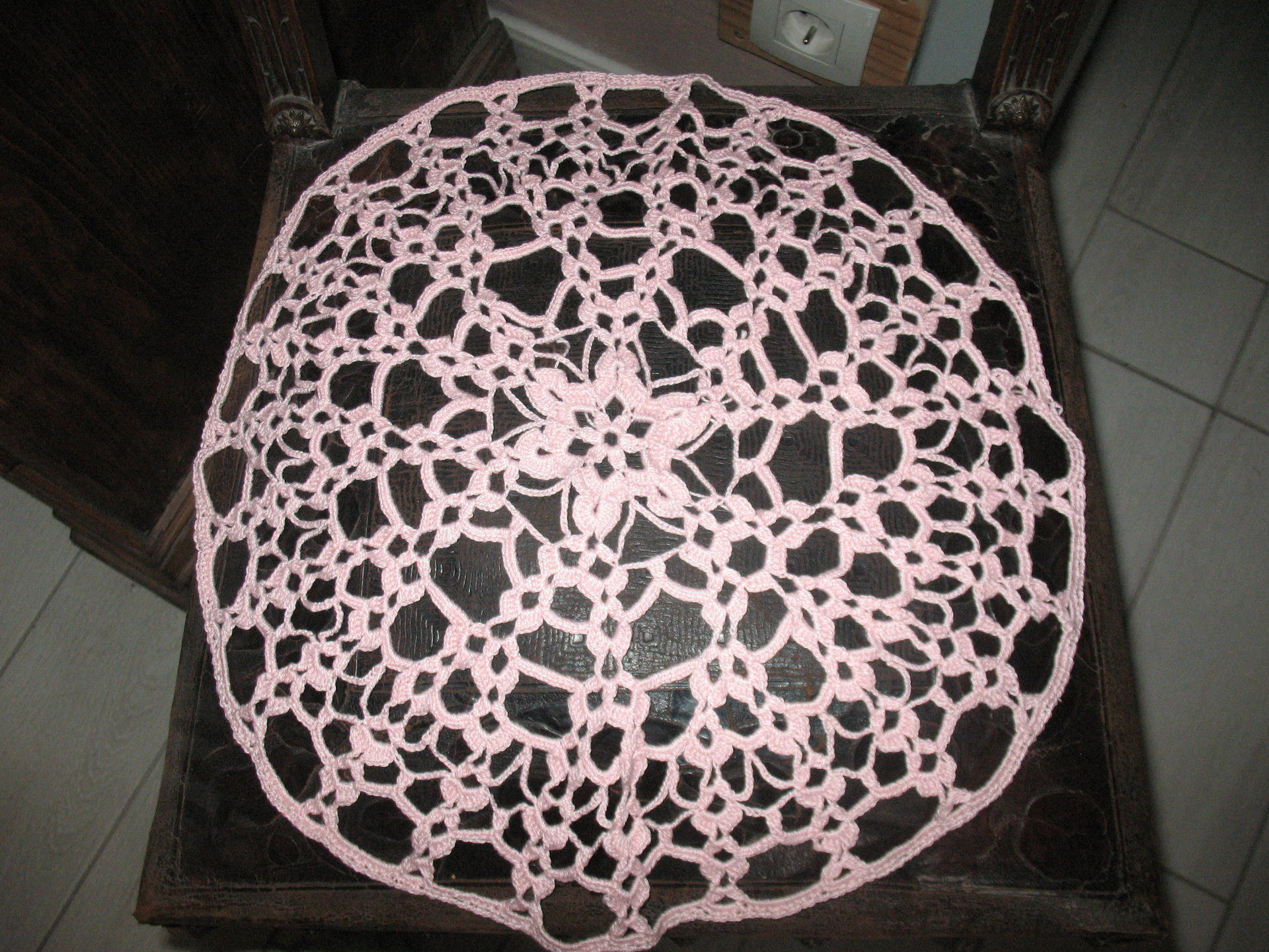 Napperon Coton Rose Clair Diamètre 42 cm