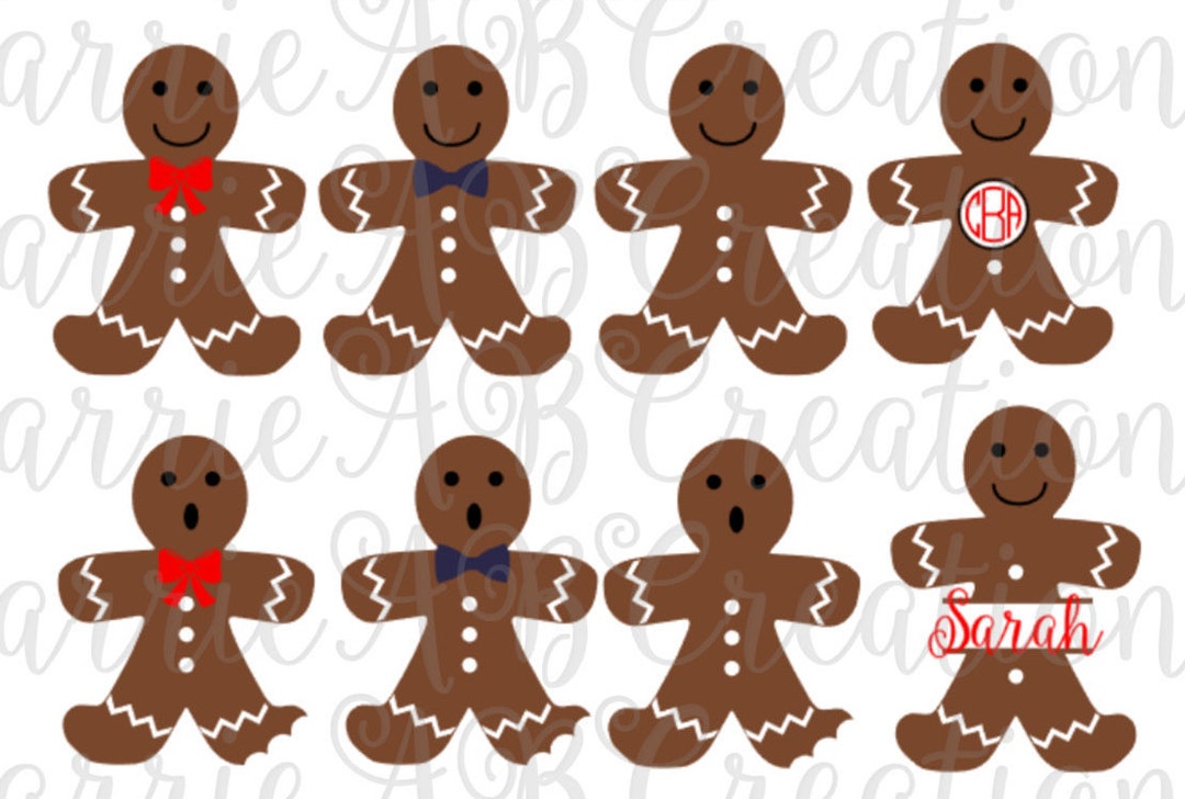 Gingerbread Man, Gingerbread Monogram Frame, Gingerbread Split Name ...