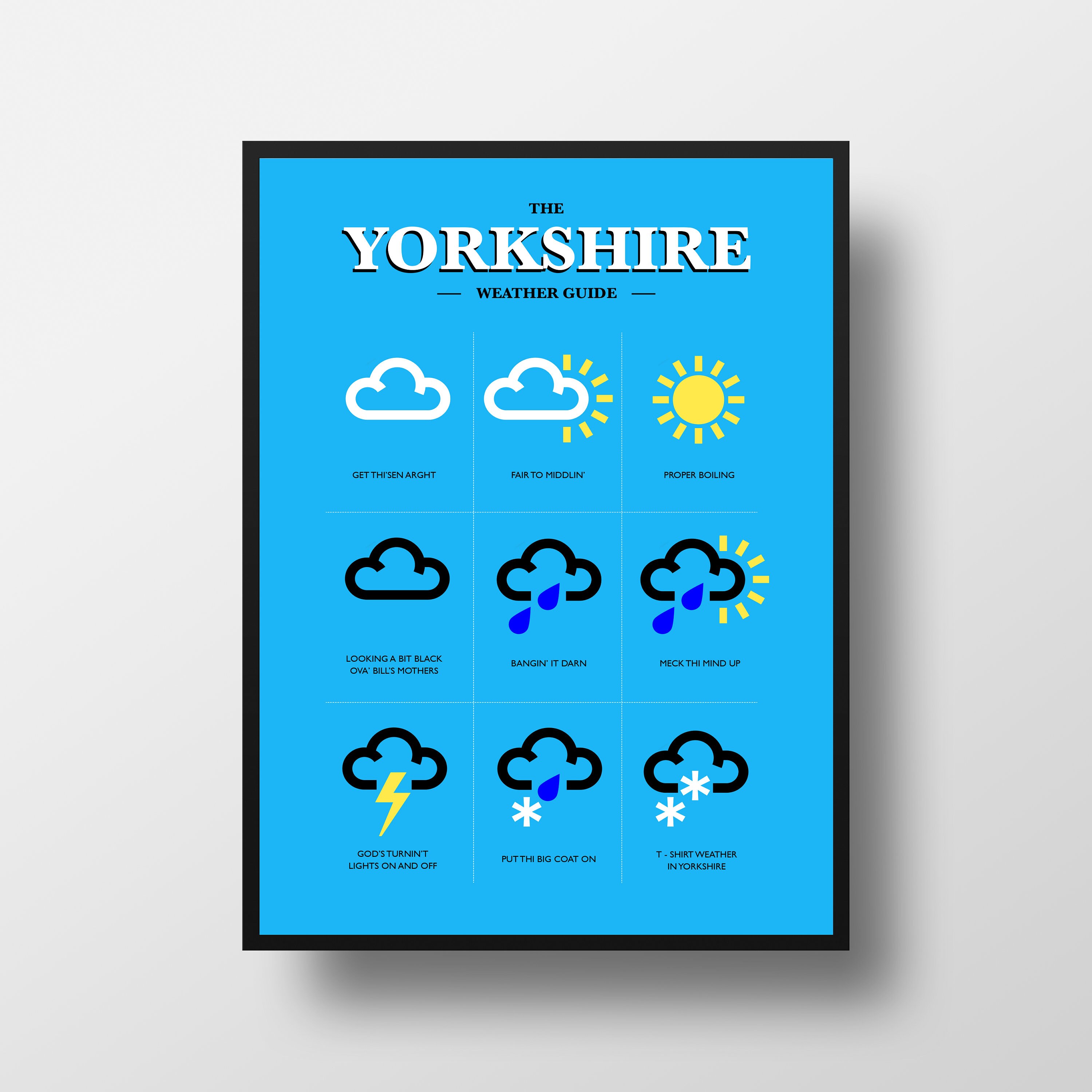 Yorkshire Weather Guide Weather Forecast Print Wall Art Etsy UK