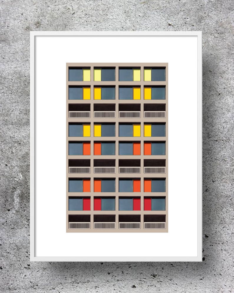 Brutalist Architecture, Park Hill, Sheffield, Architectural Poster, Wall Art, Home Decor, Print, A5, A4, A3, A2 image 3