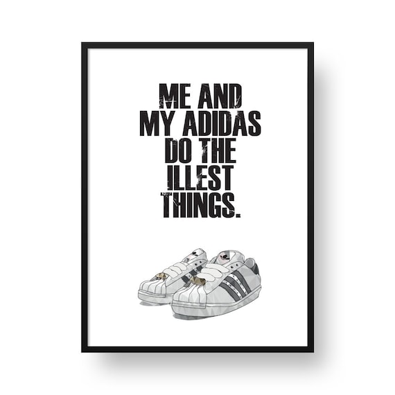 Adidas Hip Hop Trainer Creps Rap Lyrics Poster Streetwear typographic Shoe Illustration Print A5 A4 A3 A2 Etsy