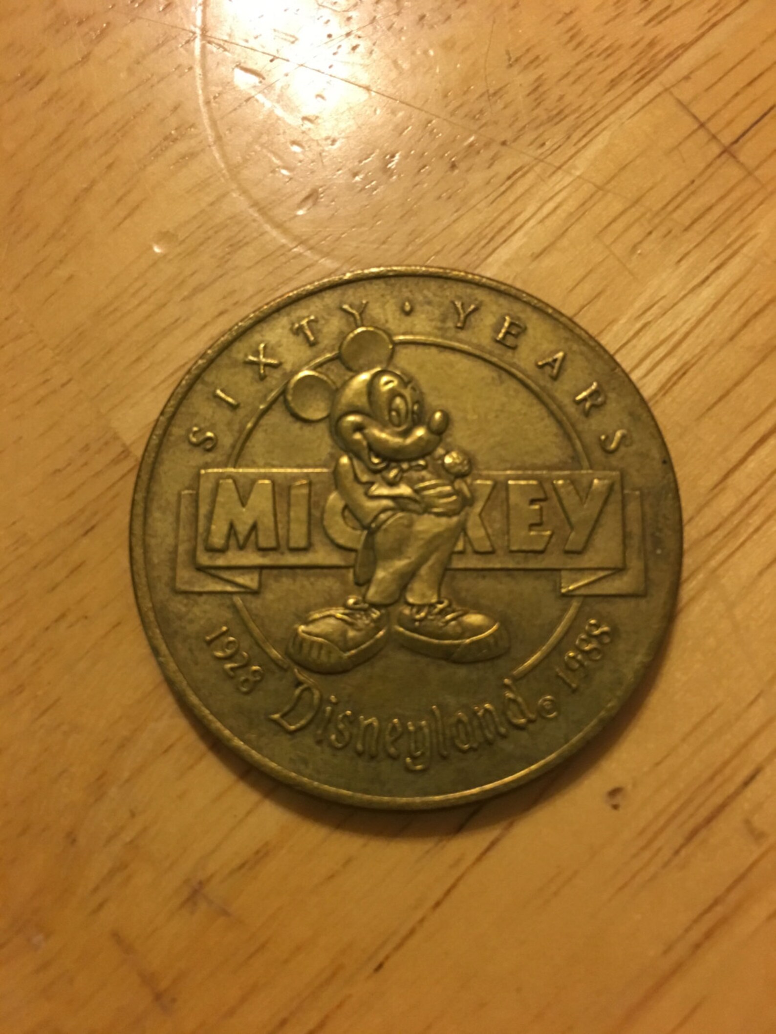 Disneyland 60 year coin Mickey Mouse | Etsy