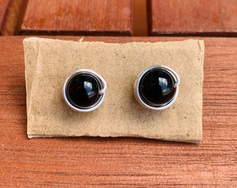 Black Onyx Stud Earrings