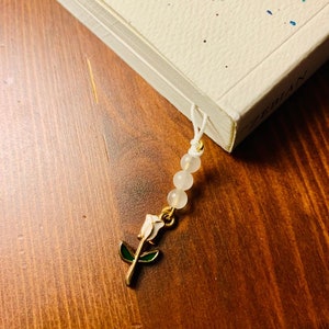 Rose Quartz and Rose Bookmark