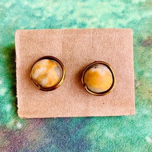 Matte Picasso Jasper Stud Earrings