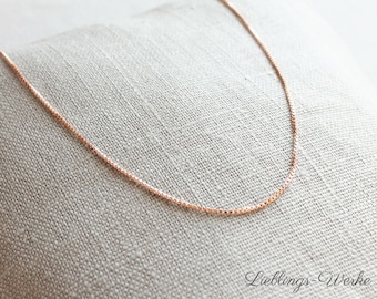 Filigrane Venezianer Kette Sterlingsilber rosévergoldet/Kette roségold/Choker/Kette filigran/Halskette minimalistisch/Layerkette/Kurze Kette