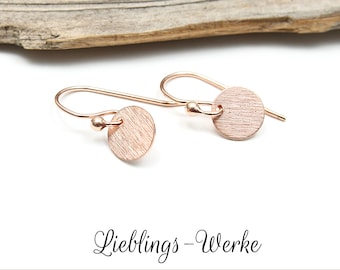 Ohrhänger mit Plättchen Sterlingsilber rosévergoldet/Plättchen Ohrringe/Ohrringe rosegold/Rosegold Ohrringe Plättchen/Geschenke für sie