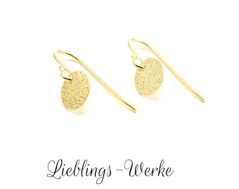 Ohrhänger mit Plättchen Sterlingsilber vergoldet/Ohrringe Plättchen/Boho Ohrringe/Ohrringe gold/Ohrringe minimalistisch/Geschenke