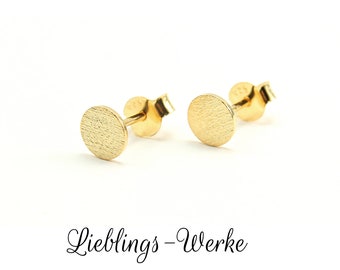 Ohrstecker Punkt Sterlingsilber vergoldet/Ohrstecker gold/Ohrstecker minimalistisch/Ohrstecker Plättchen/Ohrstecker geometrisch