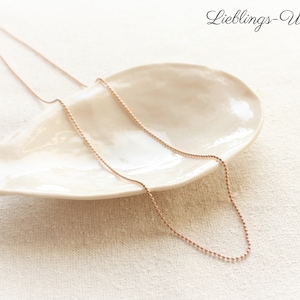 Filigree bead chain sterling silver rose gold plated/chain rose gold/necklace minimalist/layer chain