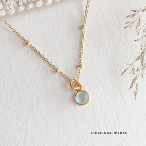 Filigree aquamarine necklace sterling silver gold plated/gold necklace/minimalist necklace/gemstone necklace/gifts for women