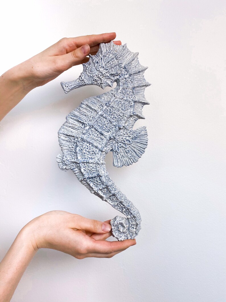Ceramic seahorse coastal style interior decor wall art Etsy