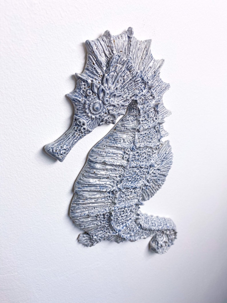 Ceramic seahorse coastal style interior decor wall art Etsy