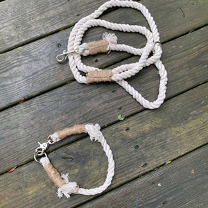 Rope Dog Leash and Collar Set