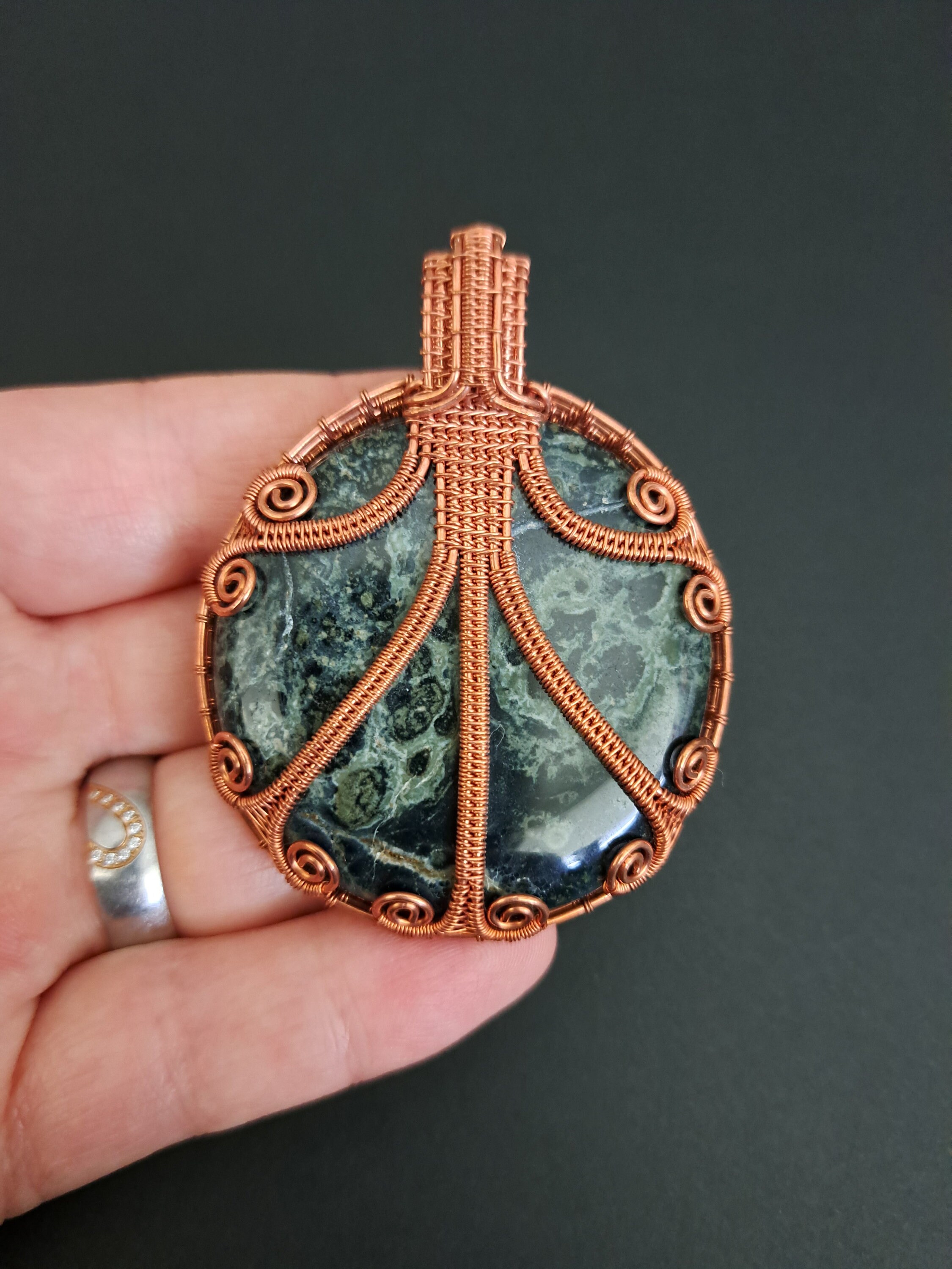 Kambaba Jasper Pentacle Wicca Handmade Handcrafted Wire Wrapped ...