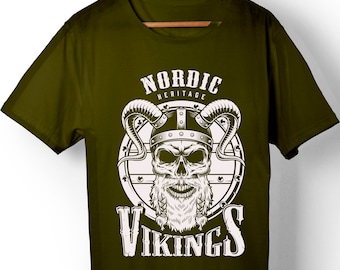 T-shirt Viking nordique | T-shirt graphique viking | Mythologie nordique | Vikings nordiques
