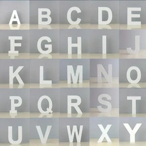 Letras blancas de pvc 3D, Letras blancas, Letras blancas cortadas, Letras blancas grandes, Letras blancas decorativas, 0,4″ 10 mm