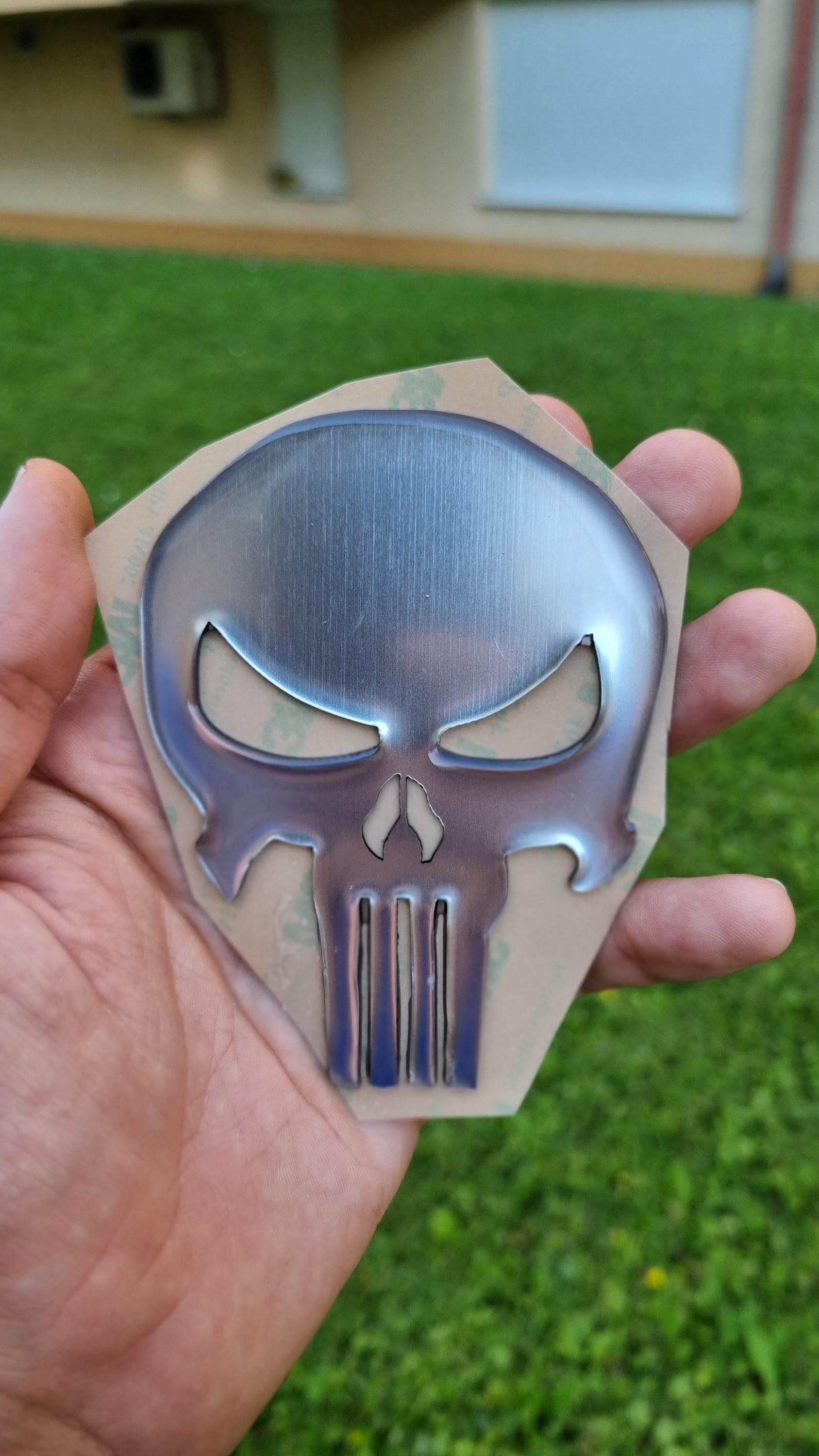 3D Metal Funky Skull Punisher Auto Sticker Decal Emblem 2.2 DOME SHAPE