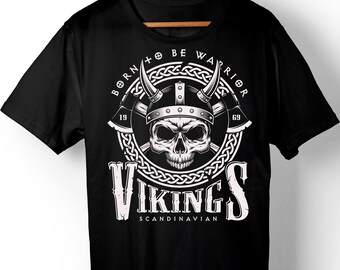 T-shirt imprimé Vikings, Valhalla, T-shirt élégant Vikings nordiques