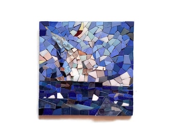 Blue mosaic painting "Glaciers"