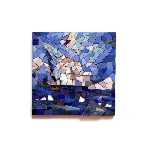 Tableau en mosaïque  bleu "Glaciers"