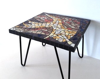 Yellow Violet mosaic coffee table