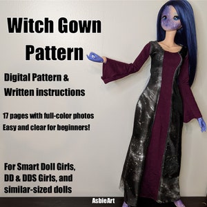 Witch Gown (Pattern and Instructions) for Smart Doll and Dollfie Dream