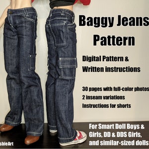 Baggy Jeans (Pattern and Instructions) for Smart Doll (male and female)