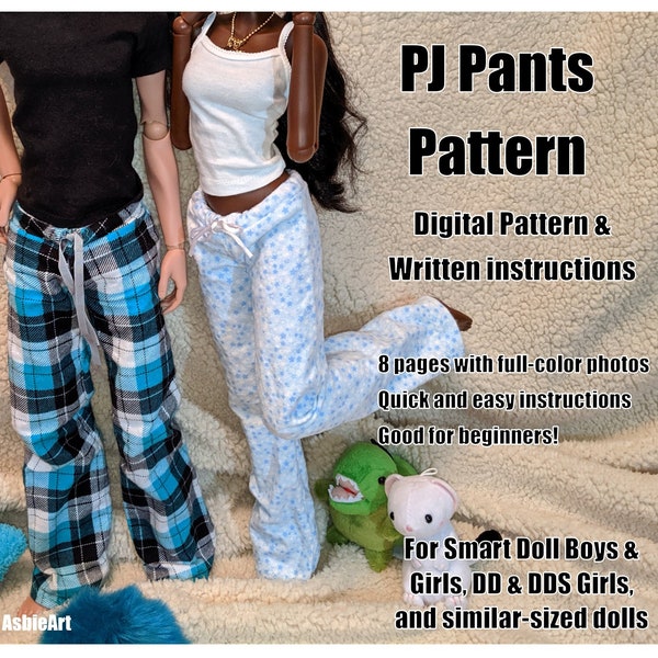 PJ Pants (Pattern and Instructions) for Smart Doll (male and female)