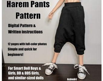 Pantalones Harem (Patrón e Instrucciones) para Smart Doll y Dollfie Dream