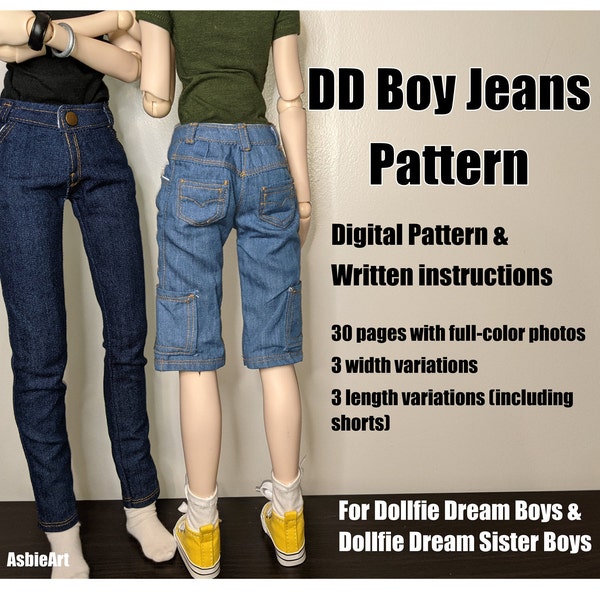 DD Boy Jeans (Pattern and Instructions) - Dollfie Dream Boy