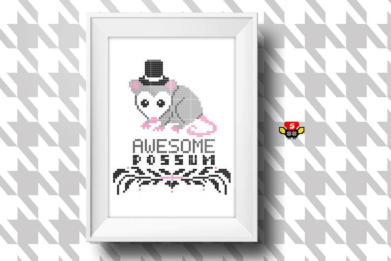 AWESOME POSSUM Cross Stitch Pattern Instant Download | Etsy