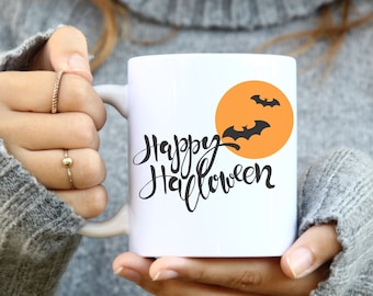 Fröhliche Halloween Fledermaus Tasse, Halloween Becher, Halloween Geschenk, Gruselig, Lustig, Geschenk, Halloween Kaffeebecher, Herbst Tasse, Halloween Dekor, Süßer Herbst Becher