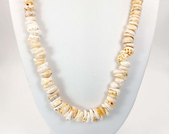 White Puka Shell Necklace, Hawaiian Necklace, Beach Jewelry, 10mm