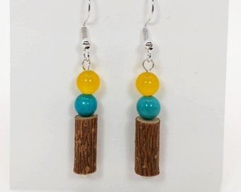 Rainbow Hazelwood Dangle Earrings, Gut Issues, Acid Reflux