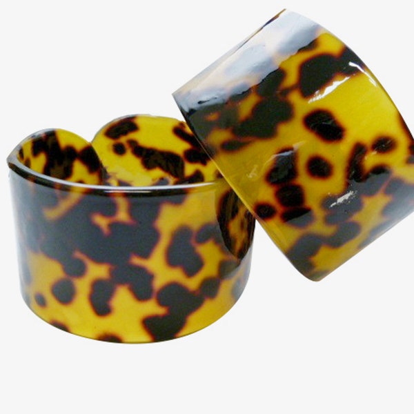 Faux Tortoise Shell Jumbo Cuff Bracelet, Hawaiian Jewelry