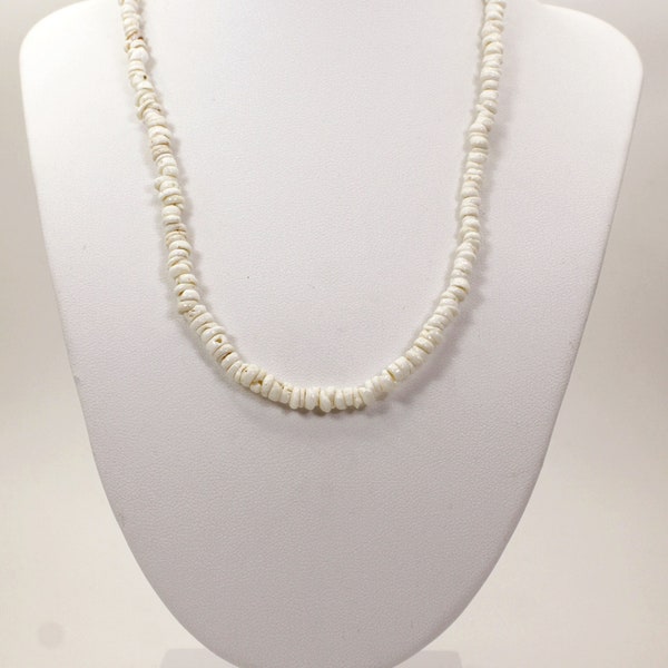 16" Puka Shell Necklace, Hawaiian Necklace, Beach Jewelry, 4-5mm