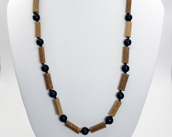 Shungite & Hazelwood Necklace, EMF Protection, Acid Reflux, Gut Areas