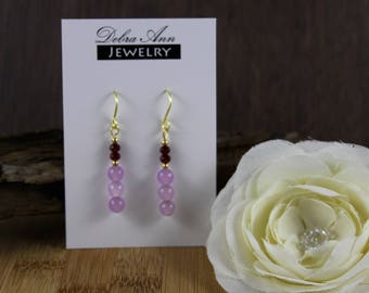 Lavender Rainbow Gemstone Dangle Earring