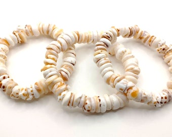 Hawaii Puka Shell Bracelet, Hawaiian Jewelry, Beach Jewelry, 8-10 mm