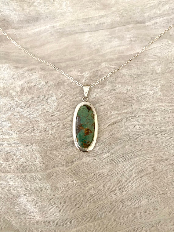 Turquoise Pendant Necklace, Royston Turquoise Neck