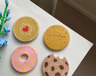 Biscuit Coasters | Handmade | Home Decor | Gift | Clay | Novelty