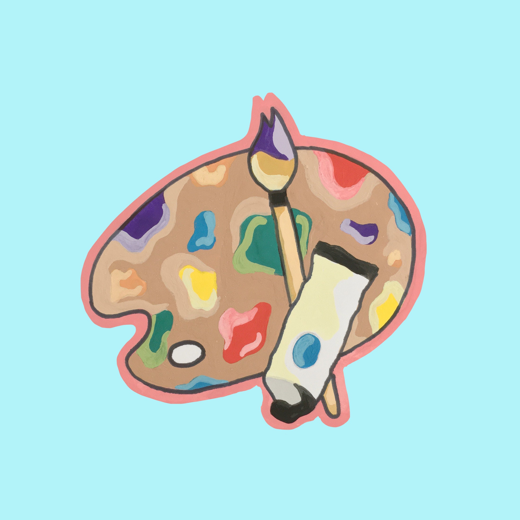 Paint Palette Sticker // Single Sticker // Art Themed Stickers Etsy
