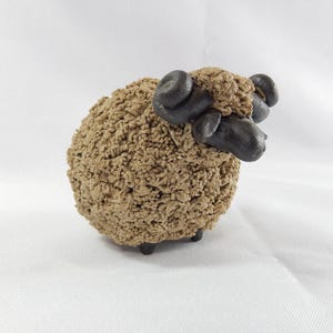 RAM SPAGHETTI POTTERY Figurine | Artist Signed | Sheep Ram Popcorn Type Design | Handmade Decor | Very Unique Ceramic Figure