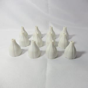 12 Vtg CURTAIN PULLS Weighted | Set of 12 Window Drapes Cord Weights | White Soft Plastic | MCM Curtains Drapery Hardware