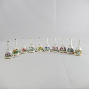 Porcelain Bells With Flowers Franklin Mint - Etsy