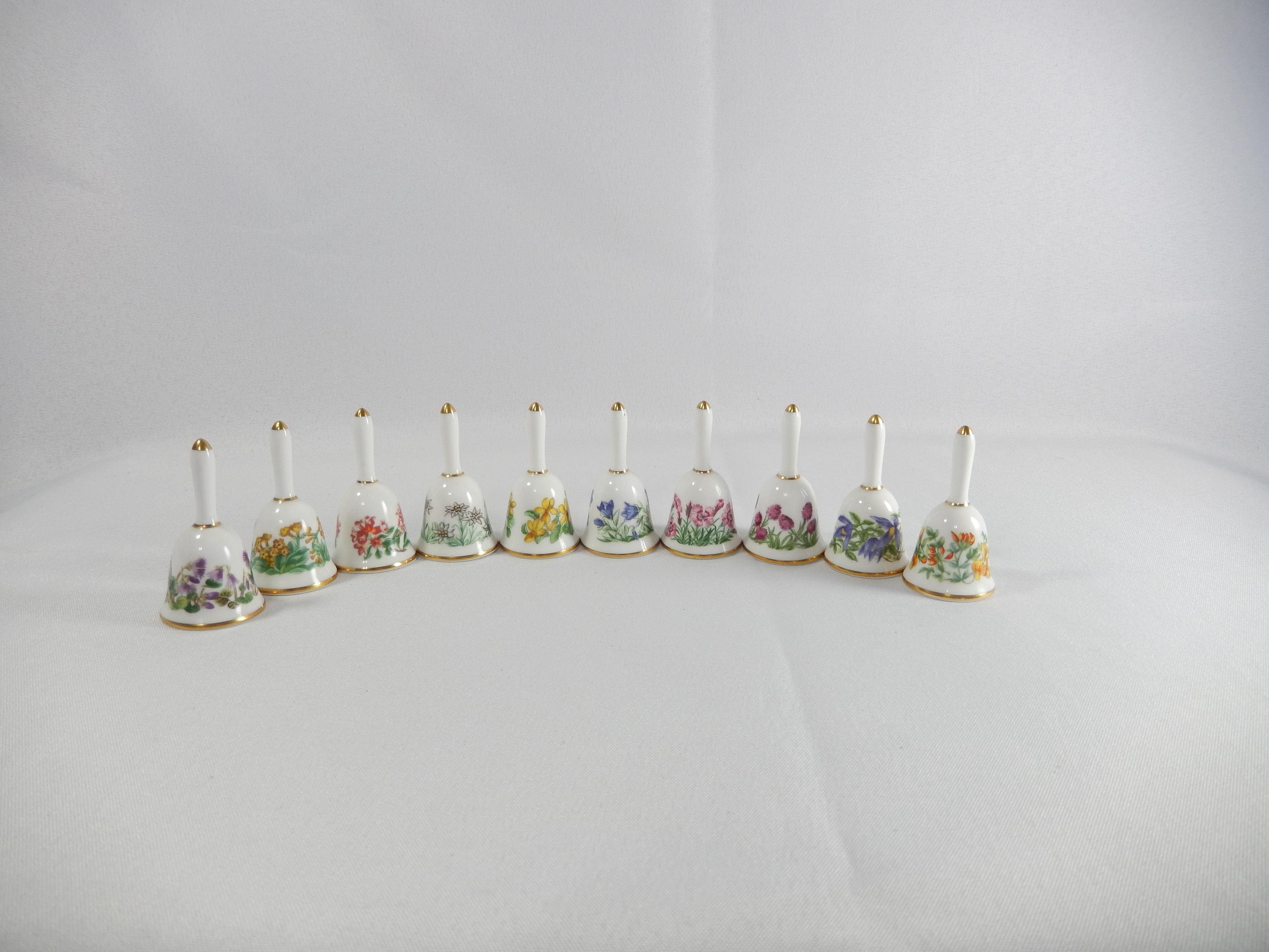 Porcelain Bells With Flowers Franklin Mint - Etsy