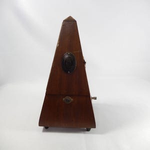 Vintage SX German Metronome, System Maelzel Wooden Wind Up Mechanical Pyramid Clockwork Piano Timer Accent