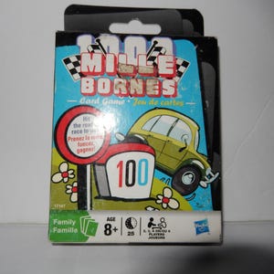 Jeu de cartes Hasbro 1000 Mille Bornes scellé - Nouveaux jeux de cartes et boîte scellés - 2009 Enfants de 8 ans et plus, famille - 1 000 miles/kilomètres - Anglais / Français